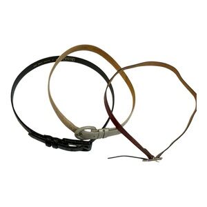 Bundles 3 Vintage Women's Black , Ivory And Brown Leather Fashion Belt - Size M